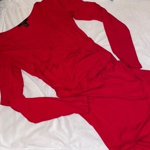 Red long sleeve dress